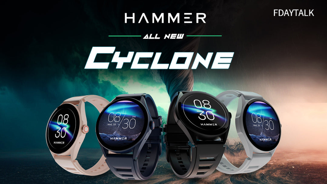 Hammer Launches Cyclone Round Dial Smartwatch with BT Calling, 100+ Sports modes, MASWEAR App and Magnetic Charging for ₹1,299