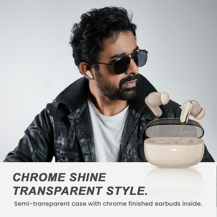 Hammer Aura Wireless Ear Buds with 32dB ANC, 4-Mic ENC,50H Playtime