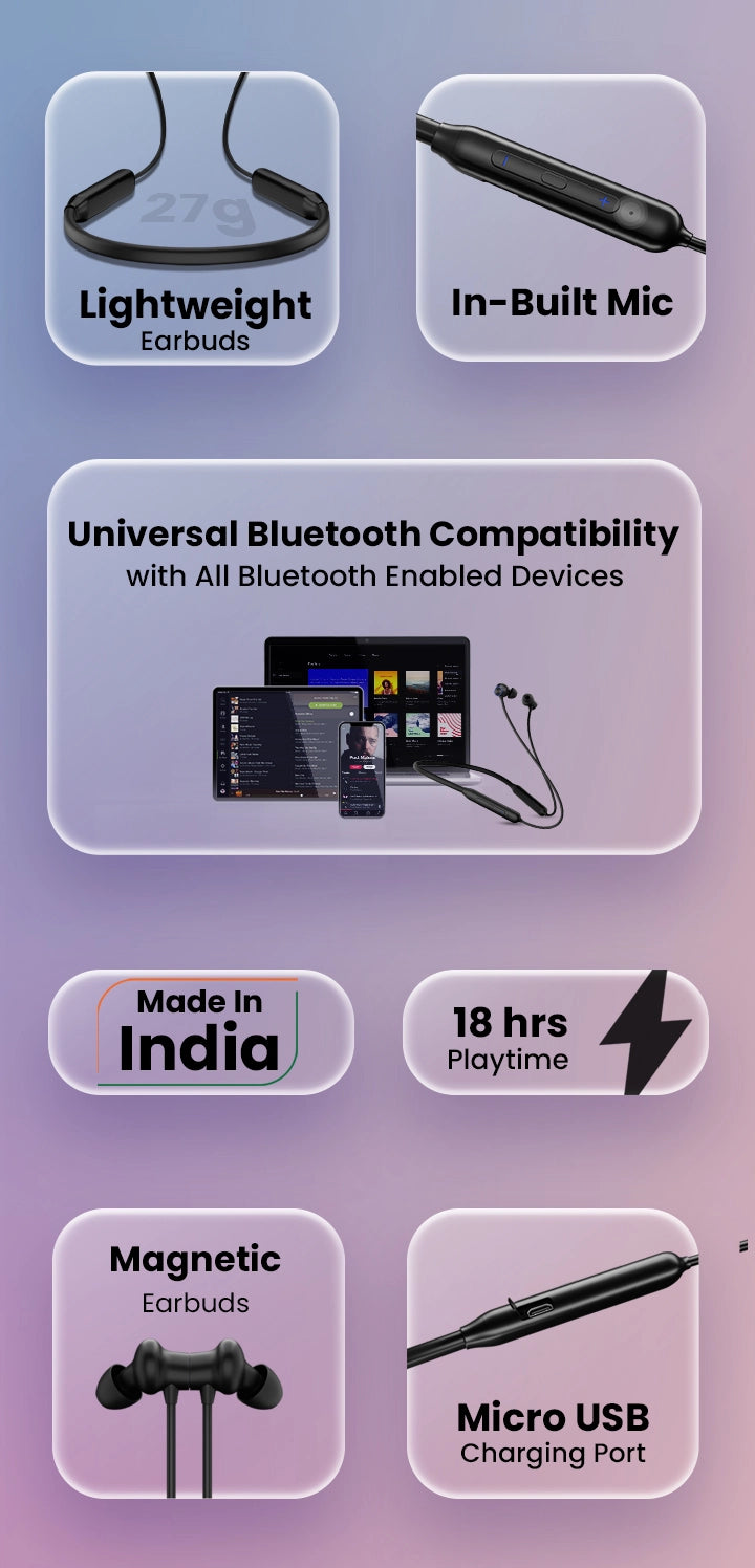 Bluetooth Neckband Earphones