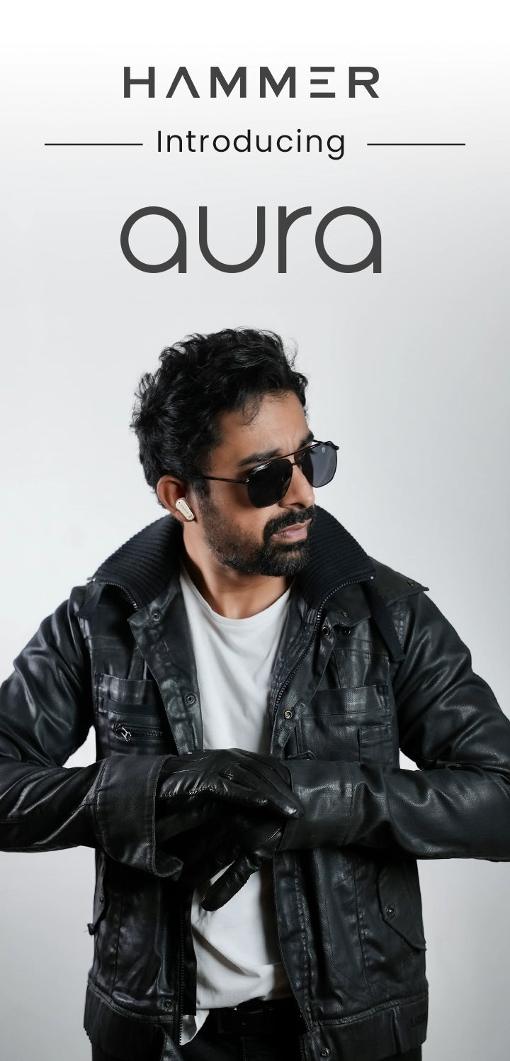 Introducing Hammer Aura earbuds by Ranvijay – premium design with powerful sound for a stylish experience.