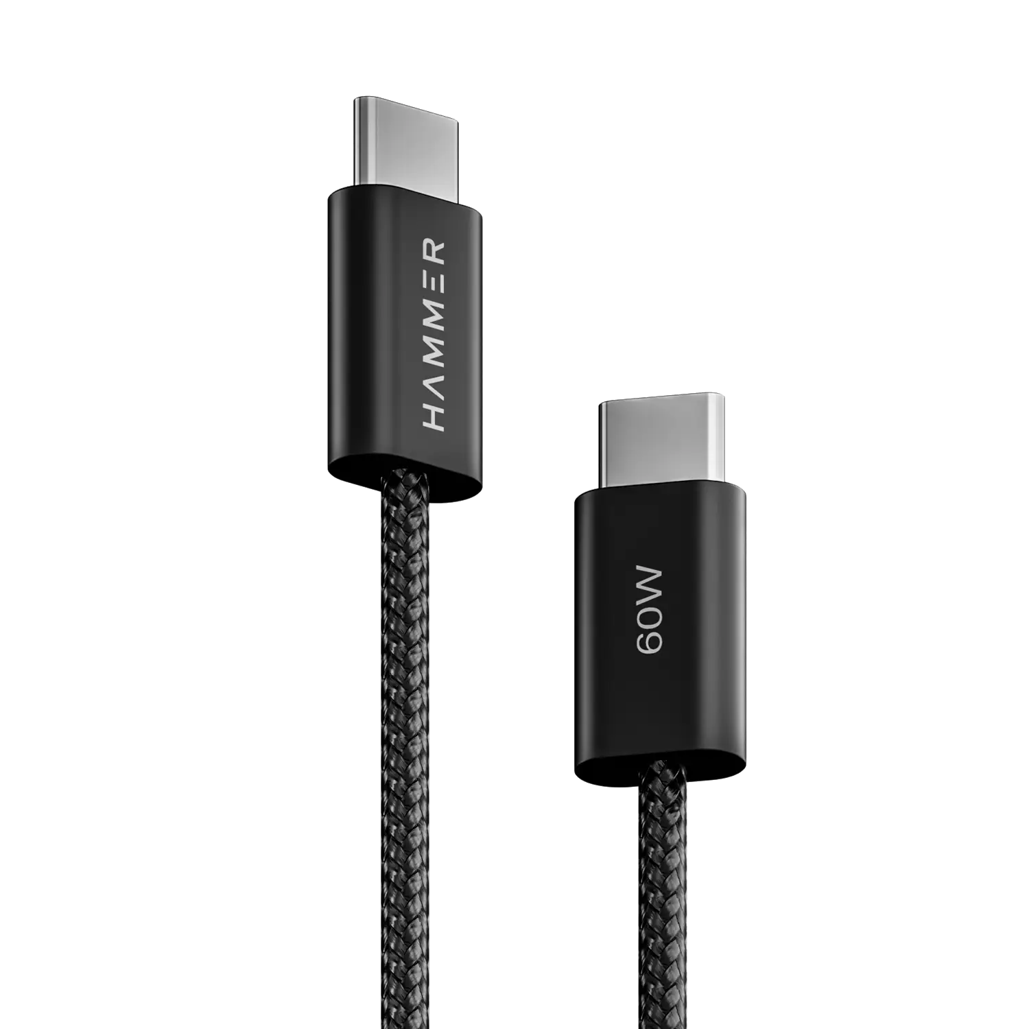 Hammer 60W Type C to C PD Fast Charging Braided Meter Cable, Compatible  with all C-Type Enabled Devices