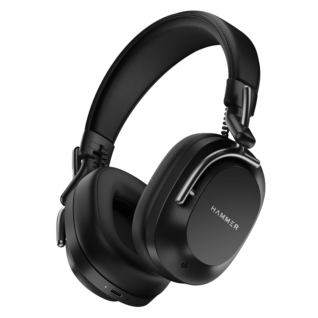 Hammer Bash Pro Wireless Headphones with 33db Hybrid ANC Quad Mics