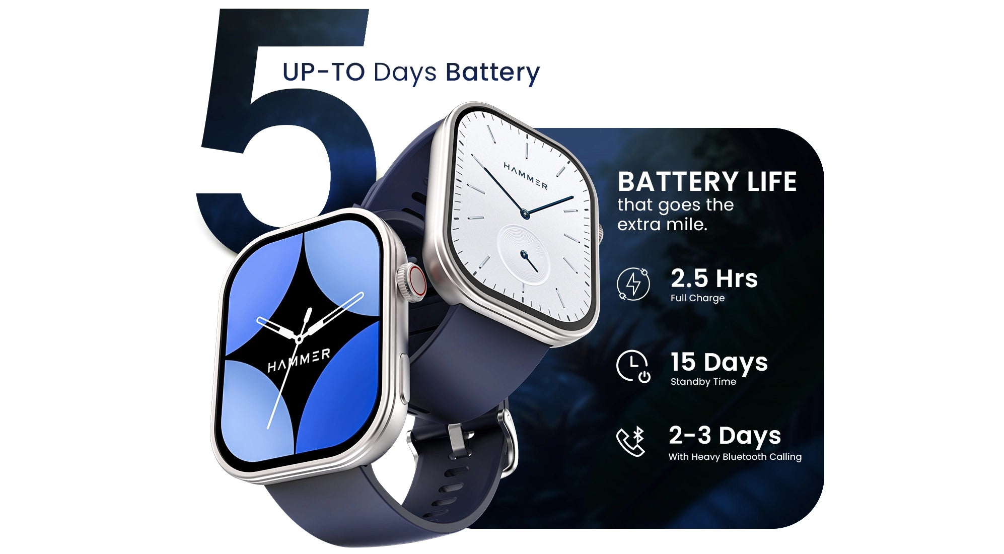 Hammer bluetooth calling smartwatch with long battery life