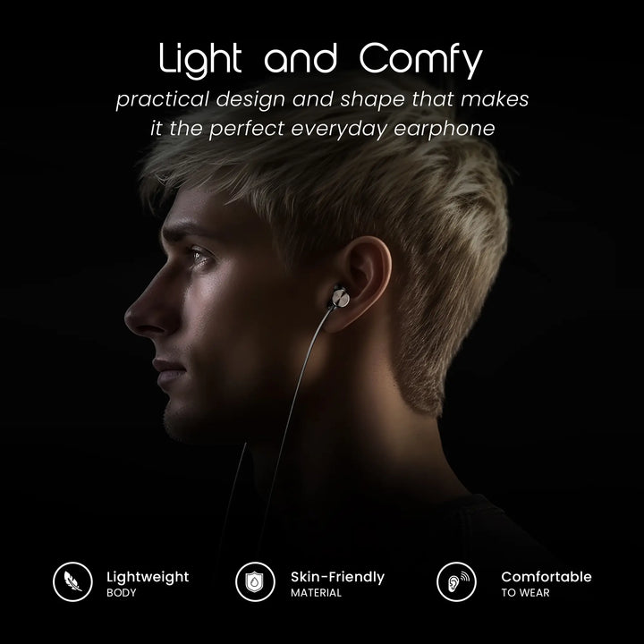 Hammer Nova Universal Type-C Earphones with Metallic Built Earbuds, Powerful Bass & Lightweight
