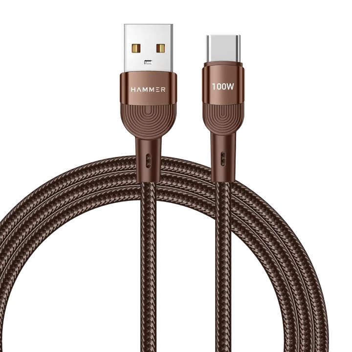 HAMMER 100W USB Type C Data Sync Fast Charging Cable for OnePlus Smartphones And Compatible With All Type C Devices