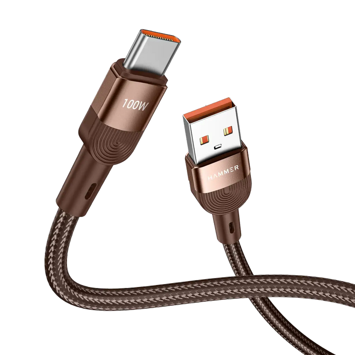 HAMMER 100W USB Type C Data Sync Fast Charging Cable for OnePlus Smartphones And Compatible With All Type C Devices