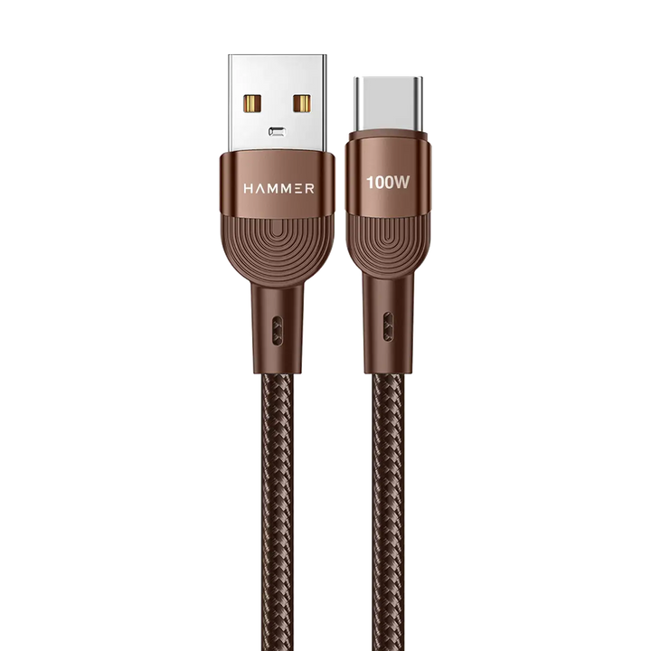 HAMMER 100W USB Type C Data Sync Fast Charging Cable for OnePlus Smartphones And Compatible With All Type C Devices