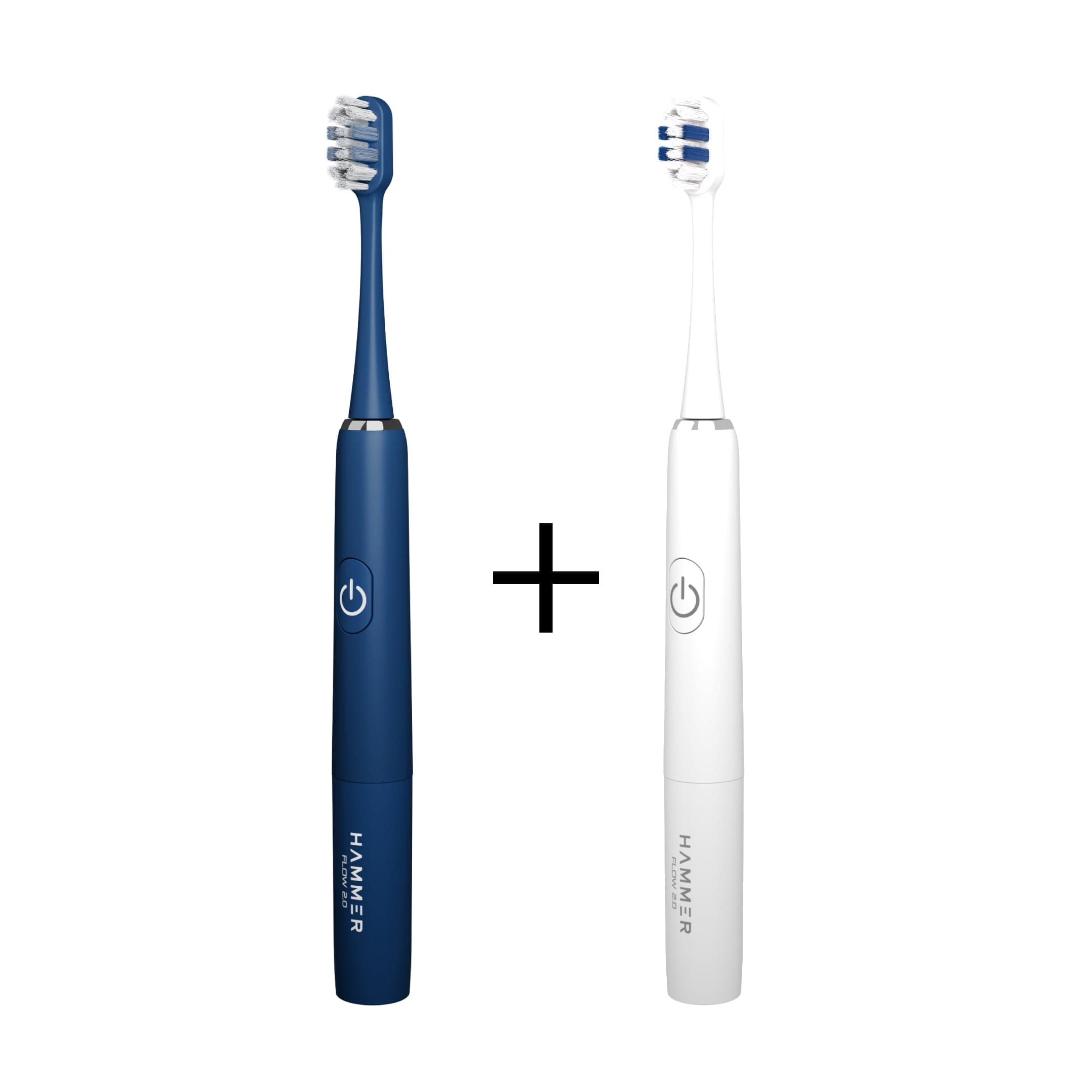 Hammer Flow 2.0 Electric Toothbrush Combo of 2 Colors (Blue & White)