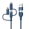 HAMMER 60W 5 in 1 Cable, PD Fast Charging Cable, USB C/A to 60W Type C / 15W Micro / 27W Lightning - Blue