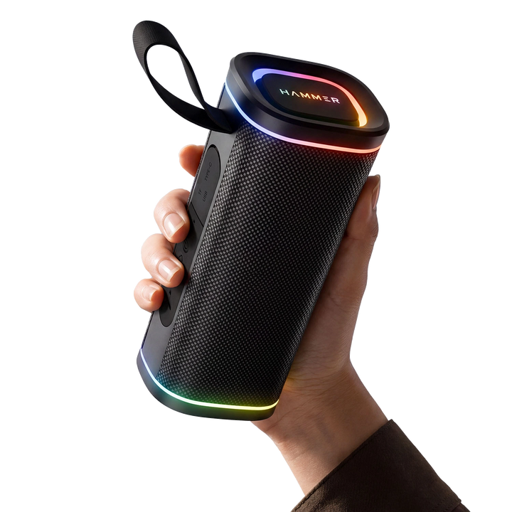 Hammer Wave 2 Bluetooth Speaker 20W RMS with Deep Bass, RGB Lights, Dual Pairing (Black)