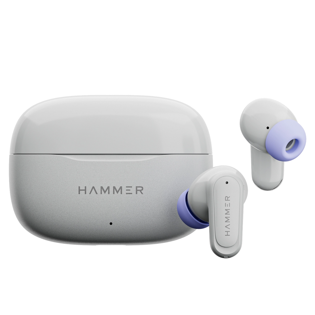 Hammer Airflow Neo TWS - 80H Playtime, 13mm Titanium Driver, ENC with 2 MEMS Mics (Grey)