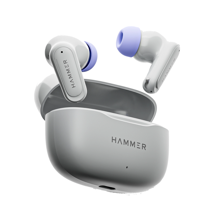 Hammer Airflow Neo TWS - 80H Playtime, 13mm Titanium Driver, ENC with 2 MEMS Mics (Grey)