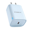 Hammer 25W Fast Type C Charger for Samsung and iPhone with PD, PPS Technology Without Cable (Sky Blue)
