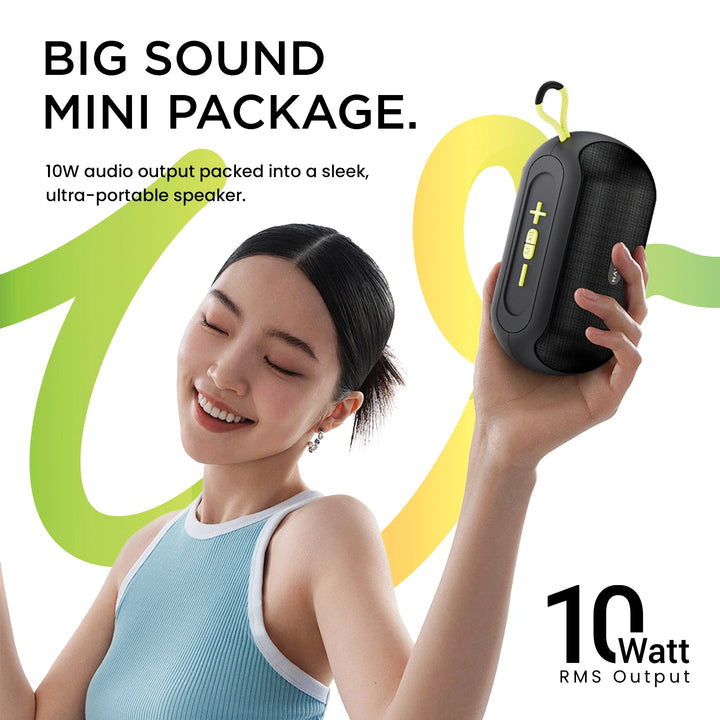 Hammer Wave 10W Bluetooth Speaker Upto 8 Hours Playtime, AUX & USB Port, Type-C with Hanging Loop