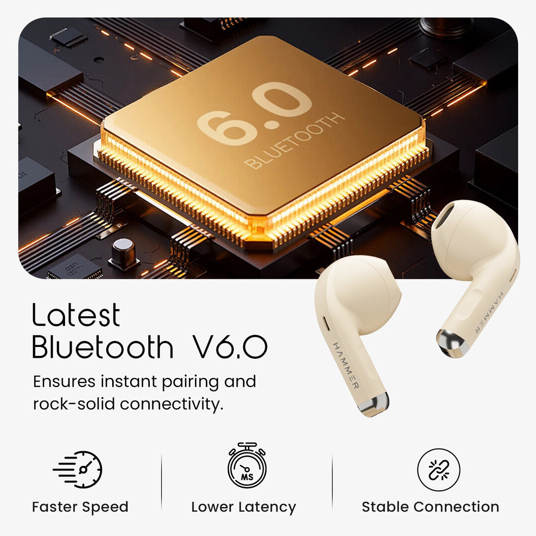 Hammer Ultra Pods TWS Earbuds with 3D Stereo Sound & Touch Controls