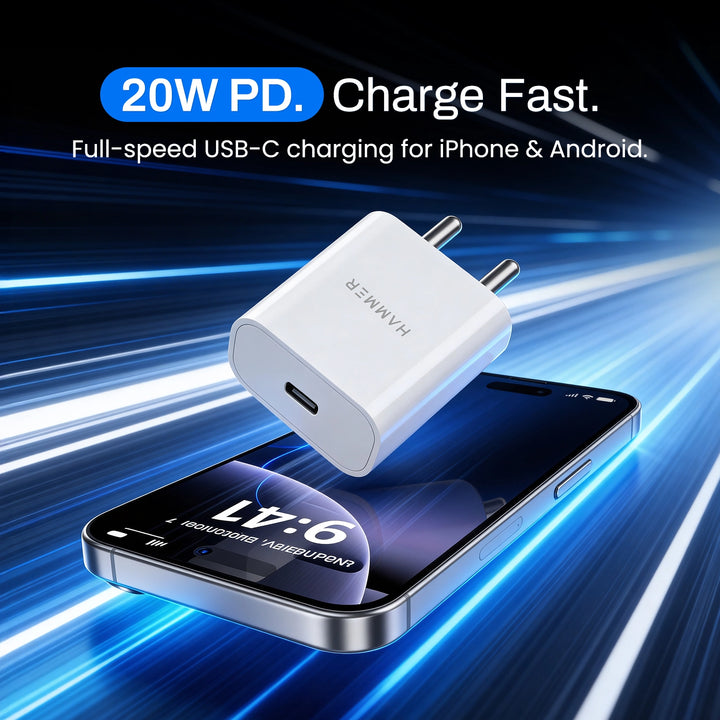 Hammer PD 20W Type C Travel Adapter with Fast Charging