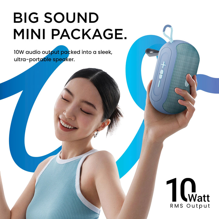 Hammer Wave 10W Bluetooth Speaker Upto 8 Hours Playtime, AUX & USB Port, Type-C with Hanging Loop