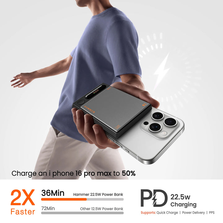 HAMMER Ultra ChargeZ30 MagSafe 10000 mAh Power Bank (Black)