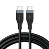 Hammer Type C to Type C Cable 60W Silicone Cable, Data Sync, Compatible with all C-Type Enabled Devices (Black)