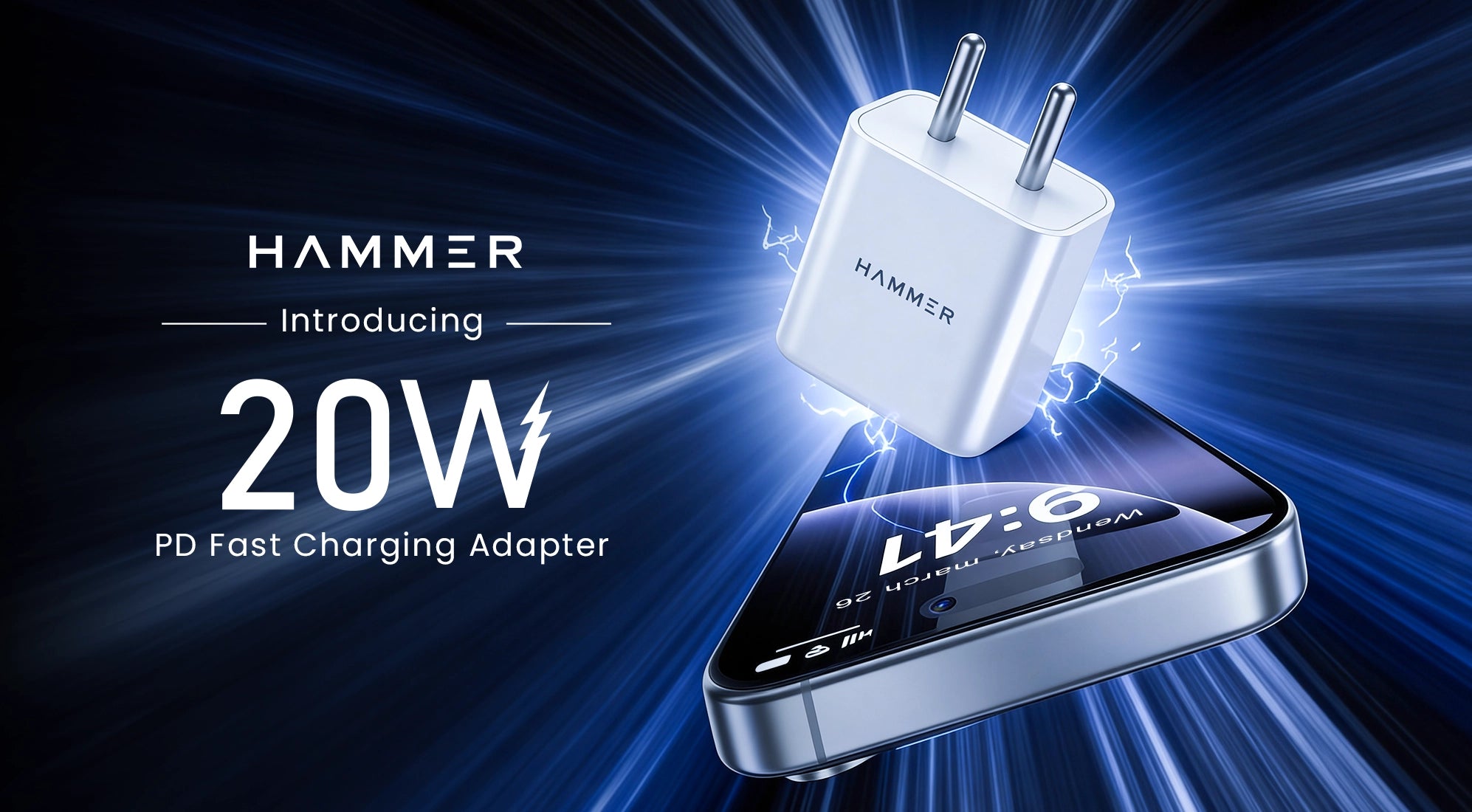 Hammer 20W PD fast charger delivers rapid, efficient charging for smartphones and Type-C devices