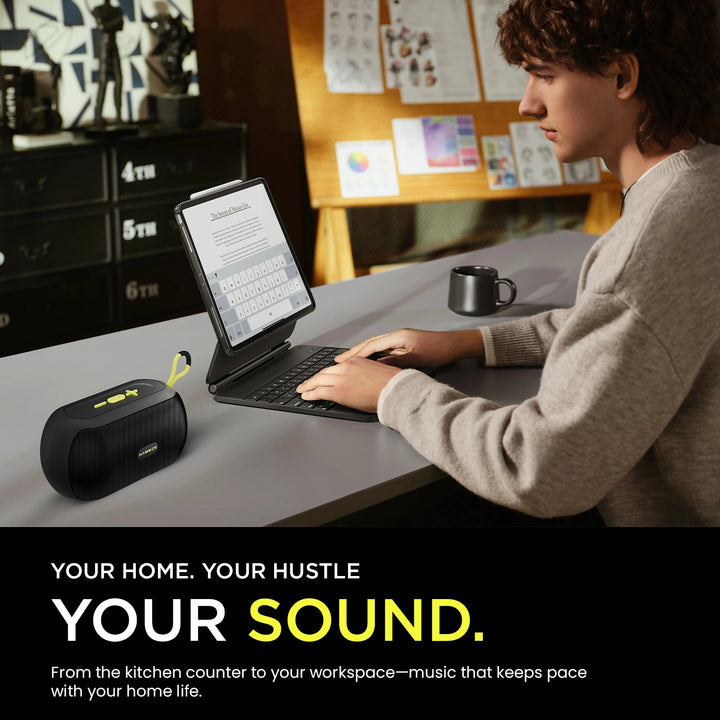 Hammer Wave 10W Bluetooth Speaker Upto 8 Hours Playtime, AUX & USB Port, Type-C with Hanging Loop