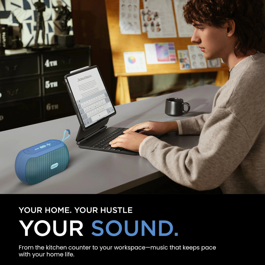 Hammer Wave 10W Bluetooth Speaker Upto 8 Hours Playtime, AUX & USB Port, Type-C with Hanging Loop