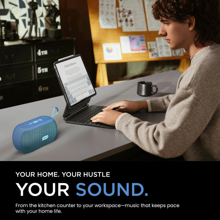 Hammer Wave 10W Bluetooth Speaker Upto 8 Hours Playtime, AUX & USB Port, Type-C with Hanging Loop