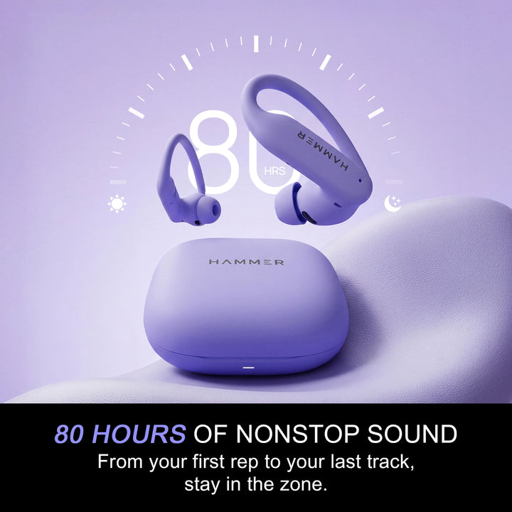 HAMMER KO2 True Wireless Sports Earbuds with 13mm Titanium Driver, Bluetooth 6.0, 25dB ANC
