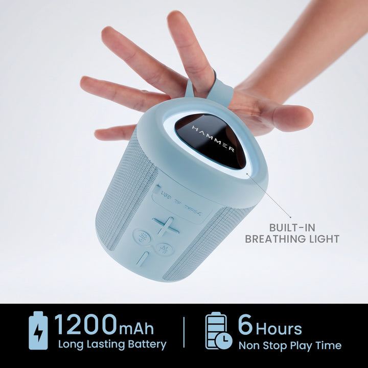 HAMMER Drop 2 8W Bluetooth Speaker, USB/TF/FM, TWS Function, Bluetooth V6.0, Type C Charging (Blue)