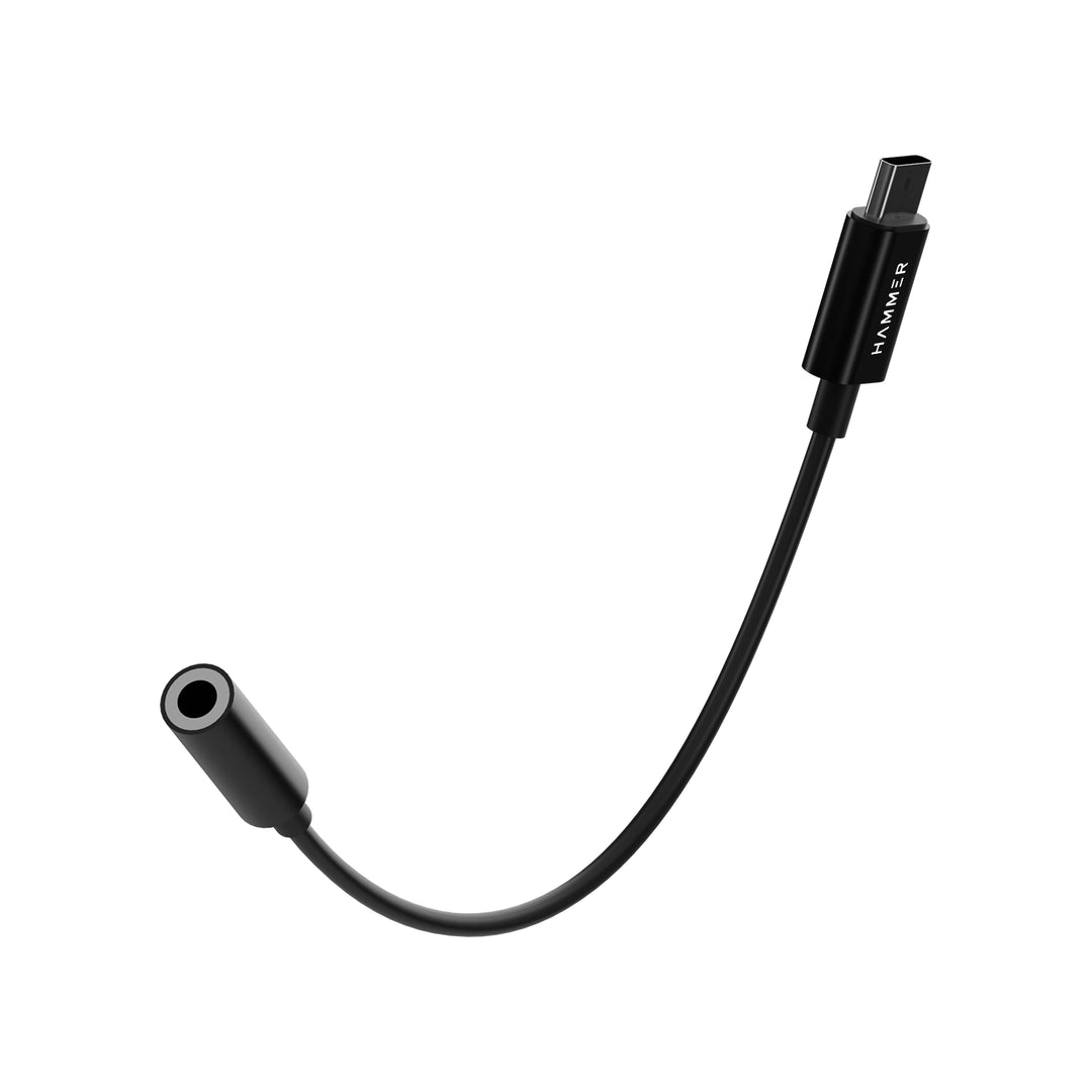 HAMMER Type-C to 3.5mm Audio Jack Connector Adapter with DAC Compatible with Type C Devices (Black)