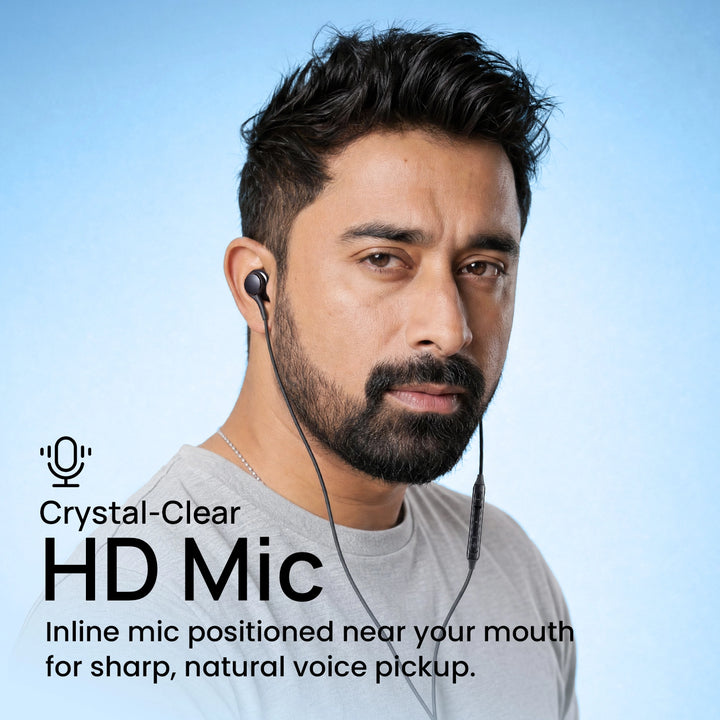 Hammer Nova 5 Type C earphone with In-Line Mic and Controls (Black)