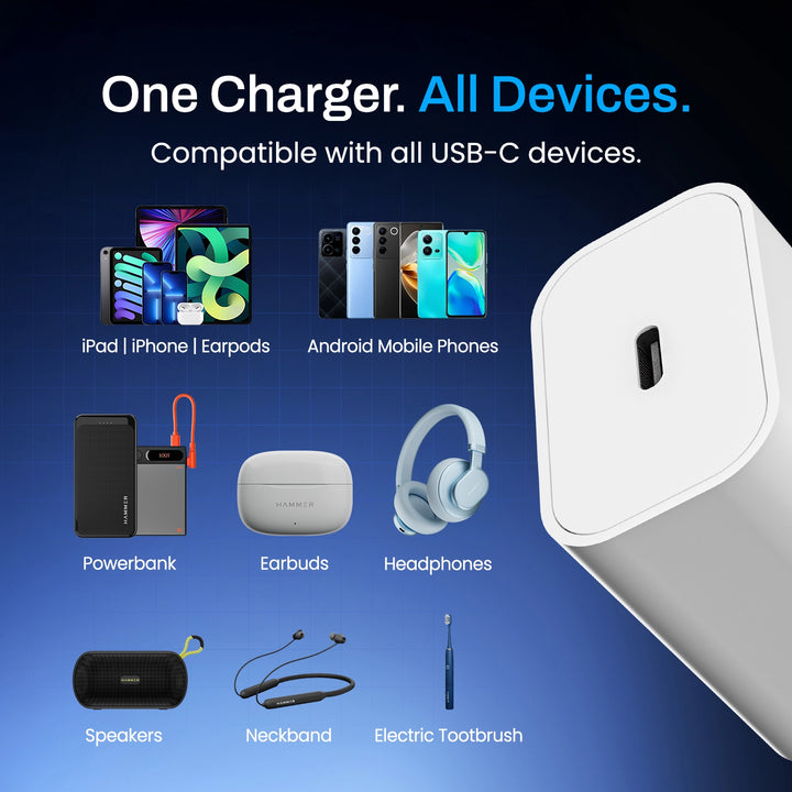 Hammer PD 20W Type C Travel Adapter with Fast Charging