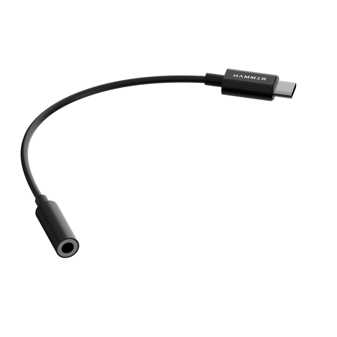 HAMMER Type-C to 3.5mm Audio Jack Connector Adapter with DAC Compatible with Type C Devices (Black)
