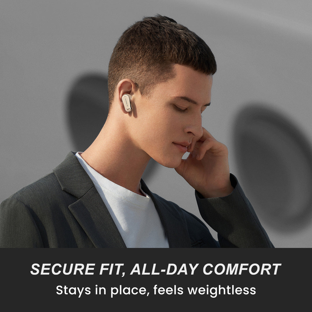 Hammer Aura Wireless Ear Buds with 32dB ANC, 4-Mic ENC,50H Playtime, Low Latency Gaming Mode, IPX4 (Beige)