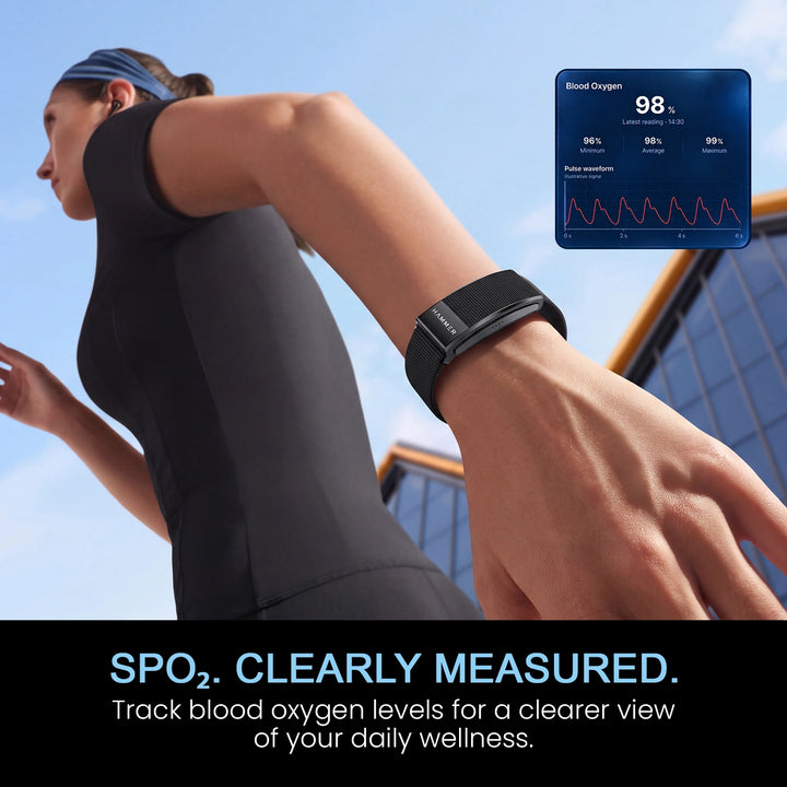 HAMMER Fit Pro 2 Screenless Fitness Band, 24/7 Activity Health Tracker, Heart Rate, Sleep Tracke, Multiple Sports Modes