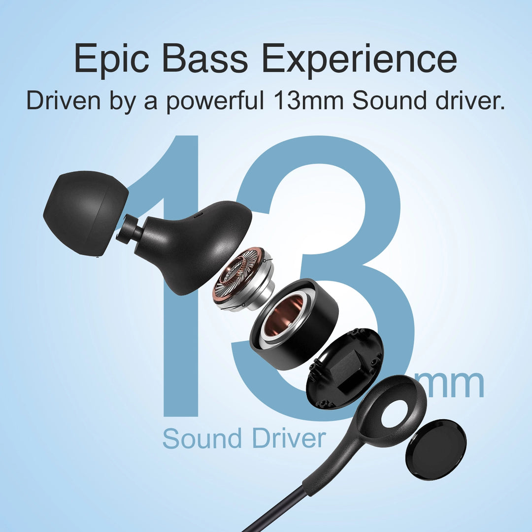 Hammer Nova 5 Type C earphone with In-Line Mic and Controls (Black)