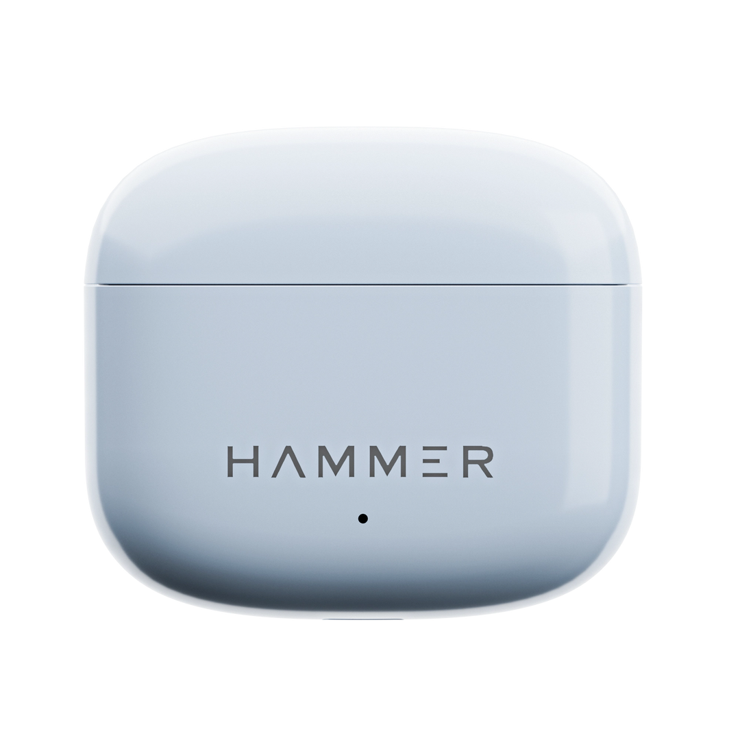 Hammer Airflow Solo Earbuds with 80H Playtime, Bluetooth v6.0, 13mm Drivers, Fast Charging (Blue)