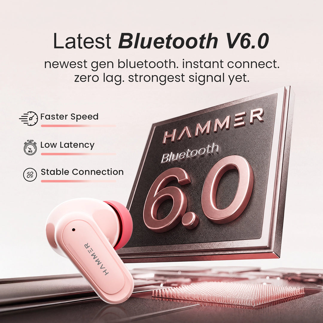 Hammer Airflow Neo TWS - 80H Playtime, 13mm Titanium Driver, ENC with 2 MEMS Mics