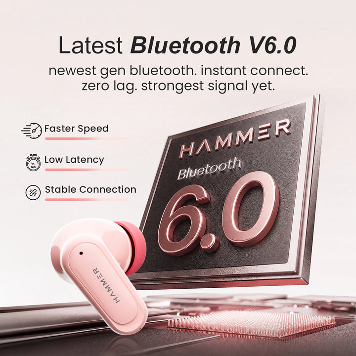 Hammer Airflow Neo TWS - 80H Playtime, 13mm Titanium Driver, ENC with 2 MEMS Mics