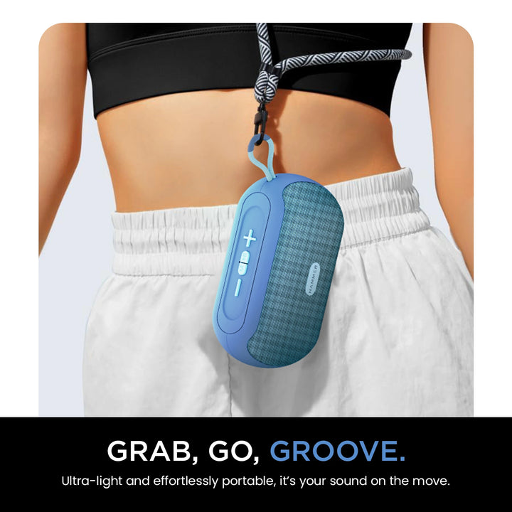 Hammer Wave 10W Bluetooth Speaker Upto 8 Hours Playtime, AUX & USB Port, Type-C with Hanging Loop