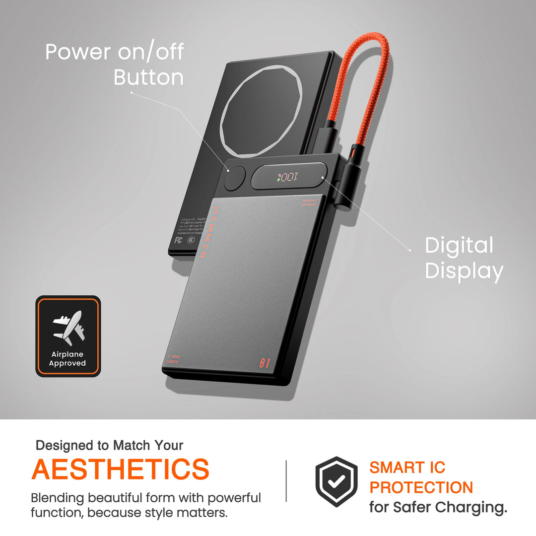 HAMMER Ultra ChargeZ30 MagSafe 10000 mAh Power Bank (Black)