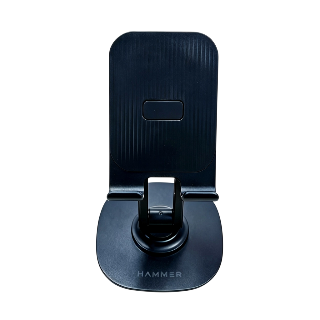 HAMMER Desk Essential MS360 360 Degree Rotatable & Foldable Mobile Phone Holder for all Smartphones - Black