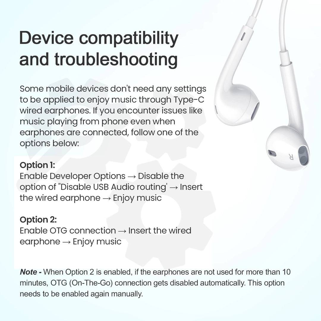 HAMMER Nova 3 Type C Earphones with 13mm Drivers, MFB Control, Ergonomic Half In-Ear Wired Earphones – White