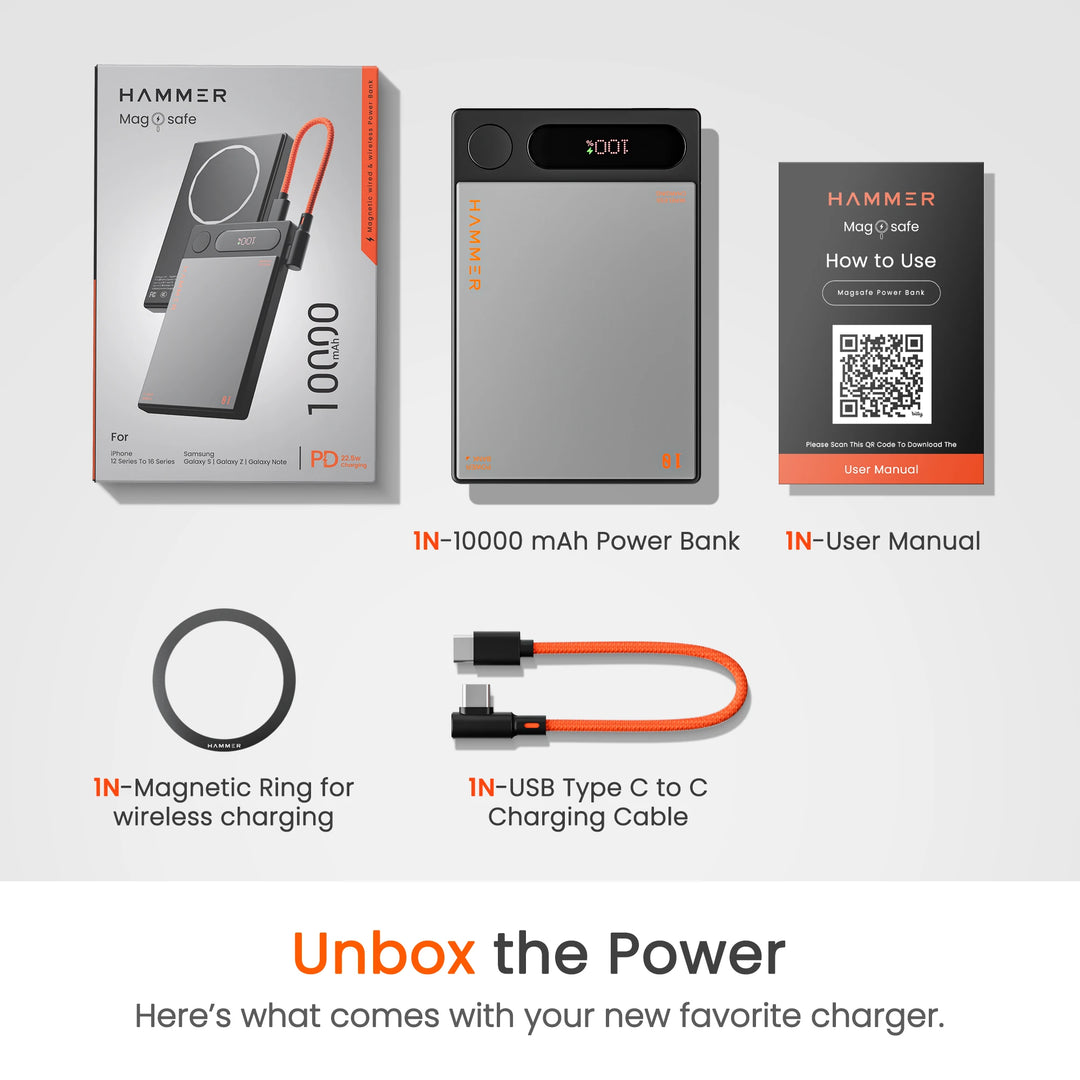 HAMMER Ultra ChargeZ30 MagSafe 10000 mAh Power Bank (Black)