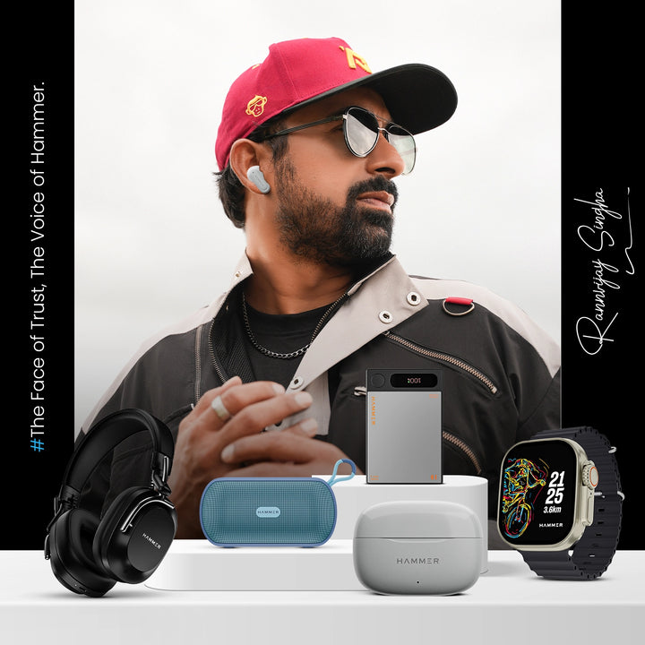 Hammer Airflow Neo TWS - 80H Playtime, 13mm Titanium Driver, ENC with 2 MEMS Mics (Grey)