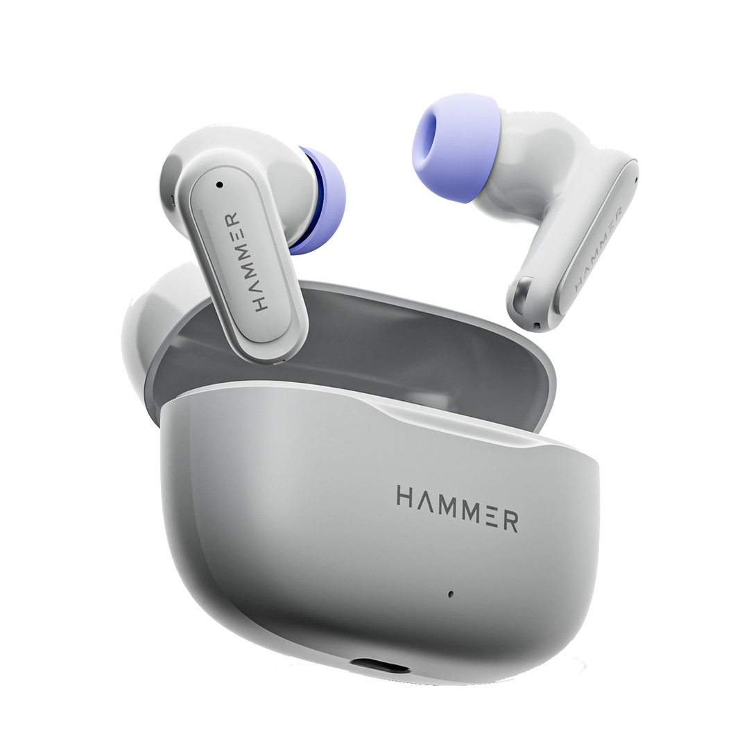Hammer Airflow Neo TWS - 80H Playtime, 13mm Titanium Driver, ENC with 2 MEMS Mics (Grey)