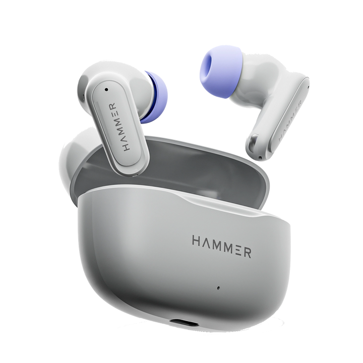 Hammer Airflow Neo TWS - 80H Playtime, 13mm Titanium Driver, ENC with 2 MEMS Mics (Grey)