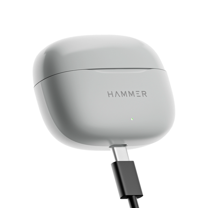 Hammer Airflow Neo TWS - 80H Playtime, 13mm Titanium Driver, ENC with 2 MEMS Mics (Grey)