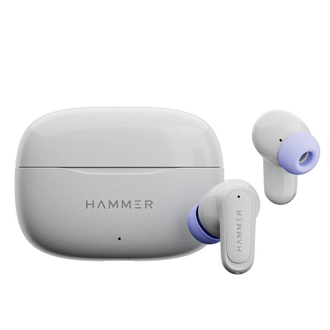 Hammer Airflow Neo TWS - 80H Playtime, 13mm Titanium Driver, ENC with 2 MEMS Mics (Grey)