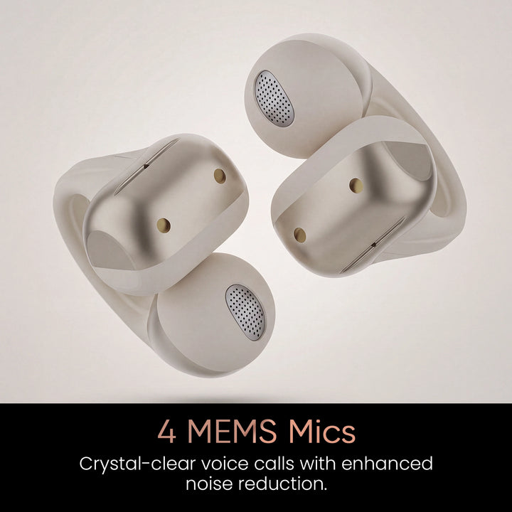Hammer Aura Air OWS Wireless Open-Ear Earbuds | Clip-On Design | Feather-Light | ENC Quad Mic - Champagne Gold